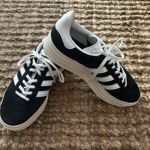 Adidas Gazelle Platform Sneakers Navy White Women’s US 7 Suede EUC